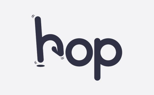 简洁动感的'hop'品牌logo设计