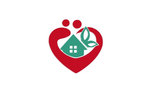 爱心家庭房屋绿色生活logo设计
