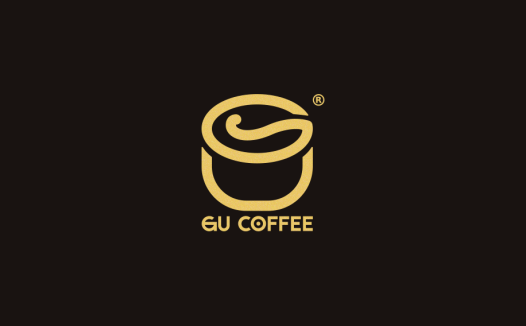 GU COFFEE logo设计:简约咖啡品牌标识