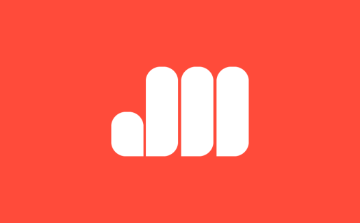 简洁现代的红色背景白色线条logo设计