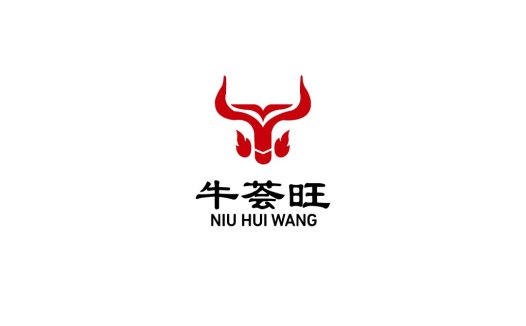 红色牛头logo设计,适用于品牌标识