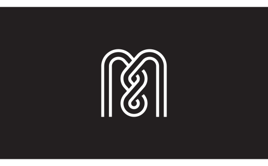 简约线条艺术M字母logo设计