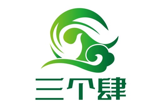 绿色渐变波浪形logo设计