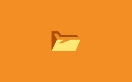 简约橙色文件夹图标logo设计