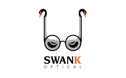 天鹅眼镜logo设计