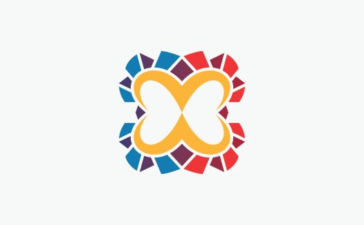 色彩斑斓的心形logo设计