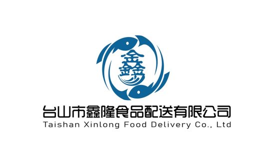 鱼形图案的食品配送公司logo设计