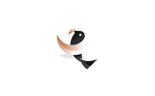 简洁抽象的鱼形logo设计