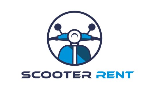 Scooter Rent Logo设计:简约电动滑板车标志