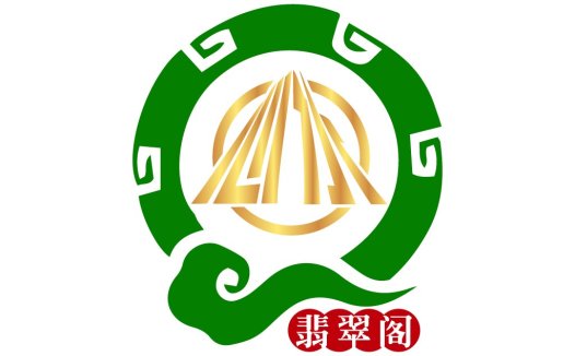 翡翠阁logo设计:绿色与金色的和谐之美