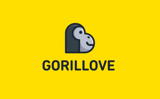 简约卡通风格的gorillolove logo设计