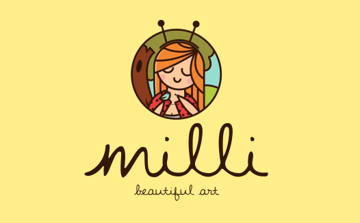 Milli Logo设计:可爱艺术风格