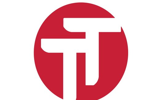 简洁现代的红色圆圈字母T logo设计