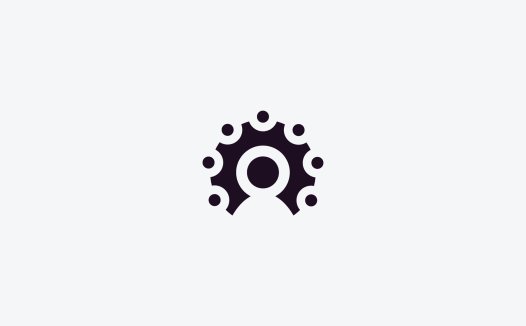 齿轮与人形元素的logo设计
