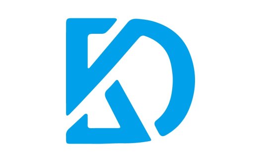 简约现代蓝色几何字母K标志设计