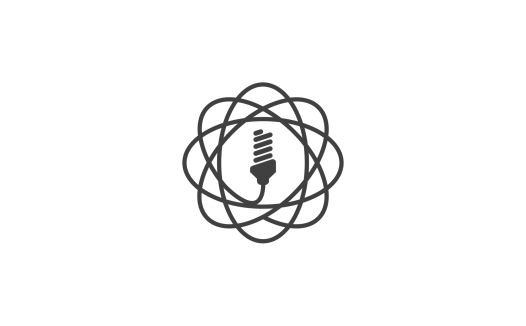原子结构灯泡logo设计