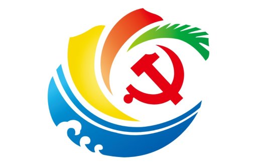 红色镰刀锤子与波浪组合的党建logo设计