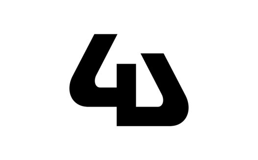 简约数字4字体logo设计