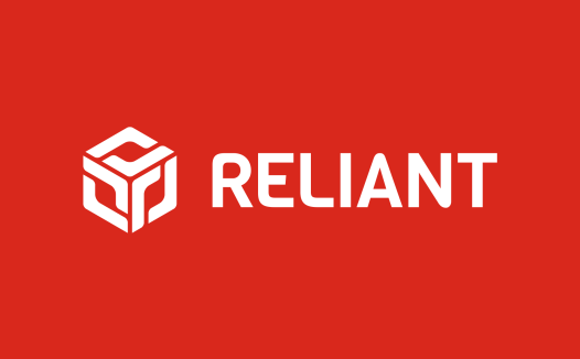 现代简约红色背景的Reliant Logo设计