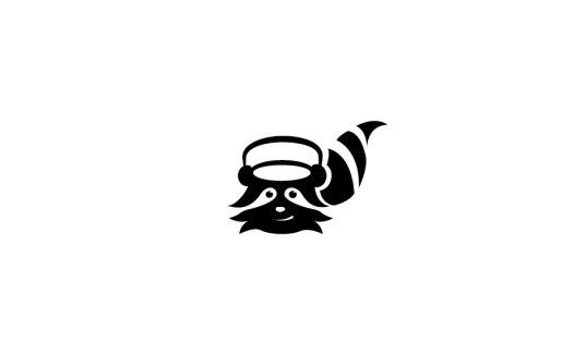 卡通浣熊头像logo设计
