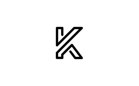 极简线条K字母logo设计