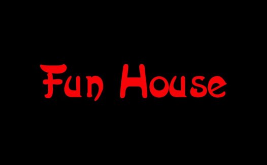 红色手写体字体Fun House Logo设计
