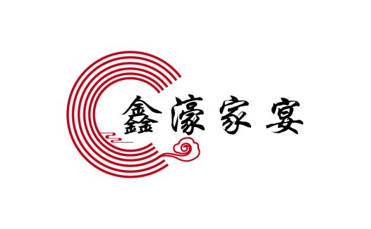中国风红色祥云logo设计