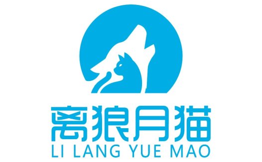 狼猫logo设计:简洁蓝白风格