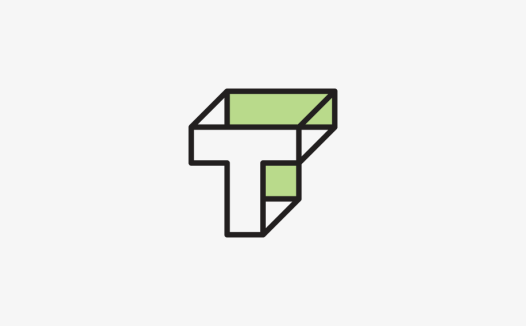 简约几何风格的T字母logo设计