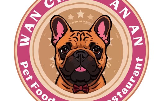 宠物餐厅logo设计:法斗与星星的完美结合