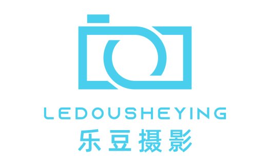 简约相机logo设计:蓝色科技感摄影标识