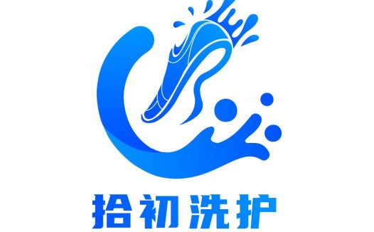 蓝色动感水滴logo设计