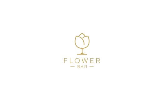 优雅花卉酒吧logo设计
