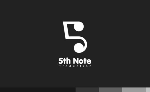简约数字5音乐符号logo设计