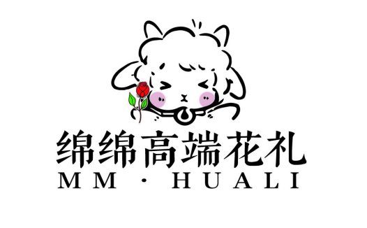 可爱猫咪与玫瑰花的logo设计