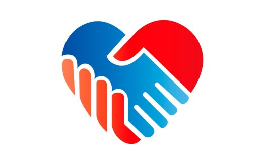 爱心握手logo设计