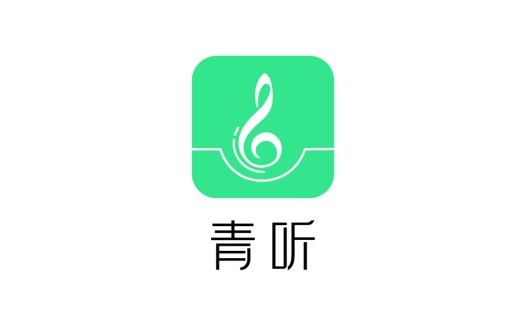 简洁音乐元素的绿色方块logo设计