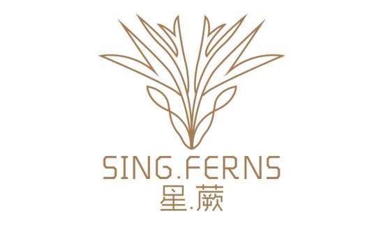 SING.FERNS logo设计:现代简约植物标志