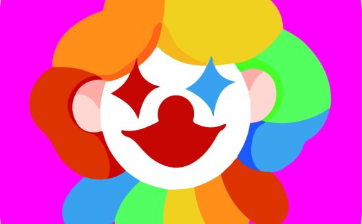 彩色小丑脸谱logo设计