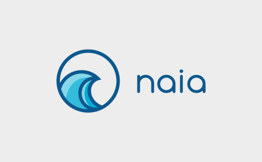 Naiaa Logo设计:简洁蓝色波浪元素