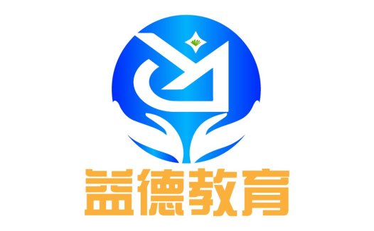 教育机构logo设计:蓝色渐变与手心图案