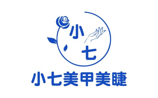 蓝色玫瑰手绘简约logo设计