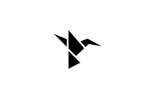 极简风格飞行鸟类logo设计