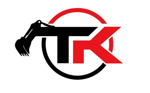 挖掘机铲斗与字母TK的创意logo设计