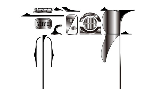 现代科技感金属风格logo设计