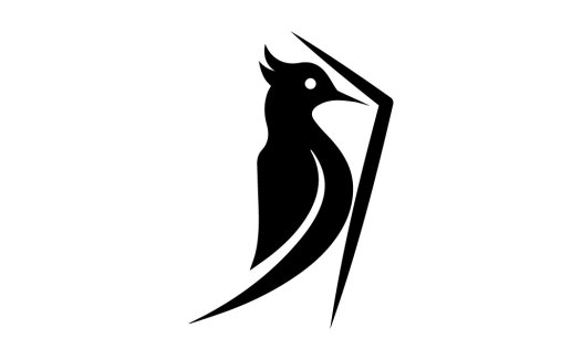 简洁鸟形logo设计