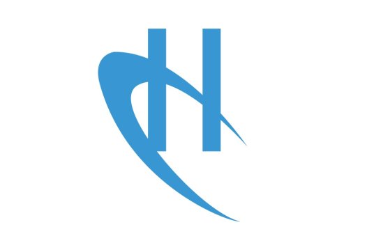 简洁现代的蓝色字母H标志设计