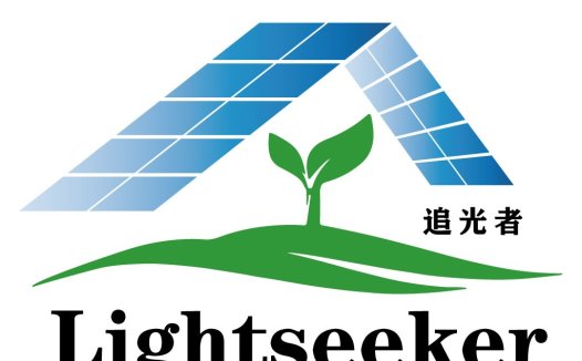 太阳能光伏板与绿色植物logo设计