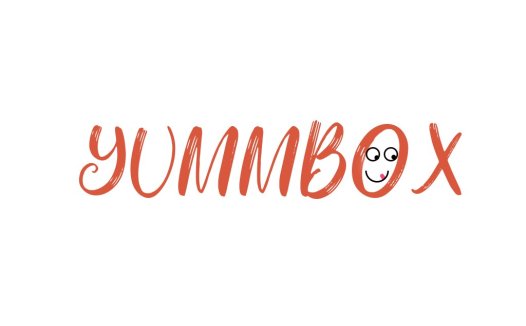 Yummbox logo设计:创意手写字体与可爱表情