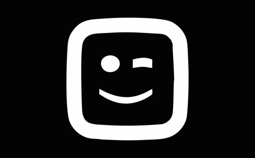 微笑表情方块logo设计